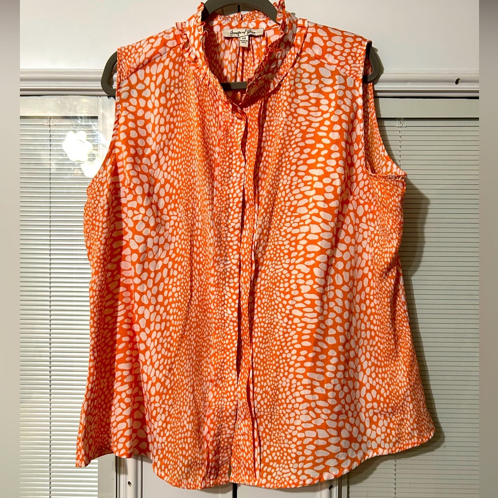 Jennifer and Grace Button Up Sleeveless Blouse